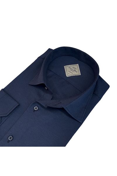 GÖMLEK GALERİSİ Slim Fit Slim Fit Oxford Plain Long Sleeve Men's Shirt
