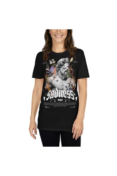 aynewmoda Unisex Sculpture Printed Men's Short Sleeve Round Neck T-Shirt