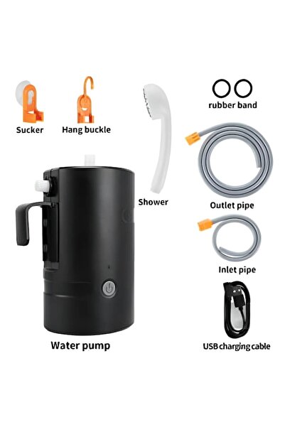 Outdoor Pro Duș portabil pentru exterior, 2 moduri de debit al apei, drumeții/călătorii, plajă, animale de companie, camping impermeabil
