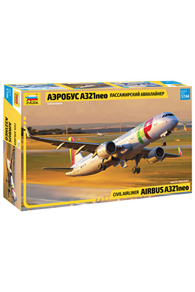 Zvezda 1/144 Airbus A-321 NEO Plastik Yolcu Uçağı Maket Kiti, Demonte Hobi Seti