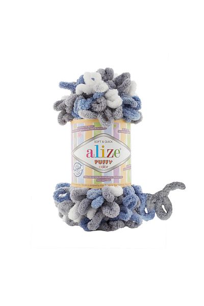 Alize Puffy Color Hand Knitting Yarn 100g – Easy to Knit Without Needles – Color No:6075