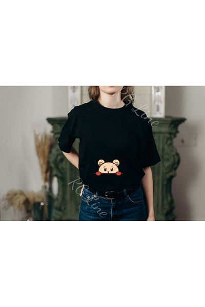 Etiole Studio Cute Teddy Bear Maternity T-Shirt – Baby Announcement & Baby Shower Gift, Funny Expectant Mom Tee
