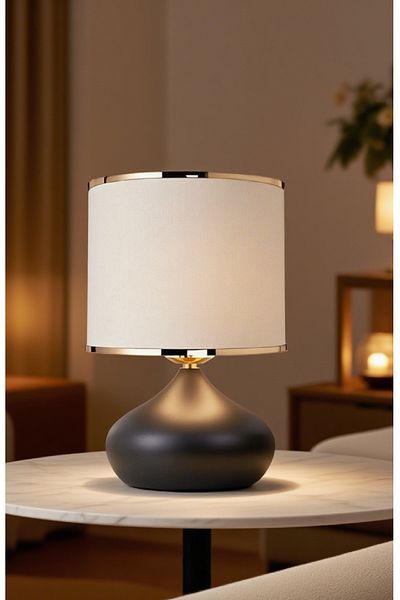 571 Store Elipse Table Lamp Shade Metal Body Fabric Head Lighting