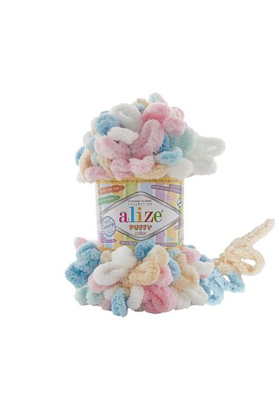Alize Puffy Color Hand Knitting Yarn 100g – Easy to Knit Without Needles – Color No:6523