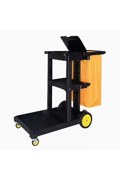 AKC GROUP AKC Multipurpose Cleaning Cart with Cover – Durable 3-Tier Utility Service Trolley with Bag – He