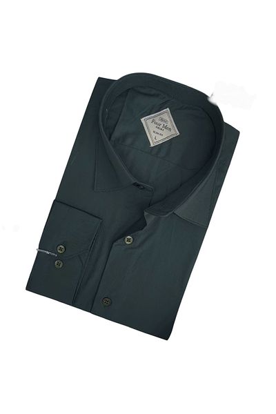 GÖMLEK GALERİSİ Slim Fit Slim Fit Plain Long Sleeve Men's Shirt