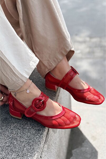 I Love Shoes Mary Jane cu cataramă roșie din plasă Cyreya