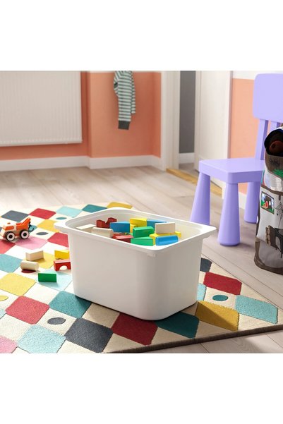 IKEA Qui̇ck White Children's Room Furniture Toy Storage Box 42X30X23 cm Plastic Box Organizer