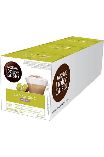 Nescafe NESCAFÉ DOLCE GUSTO Cappuccino Skinny Capsules, 16 Capsules (Pack of 3)