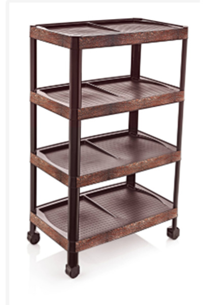 POMSTORE Şık Görünüm Lüks Model Deri Desenli 4 Katlı Demonte Ayakkabılık 48x2...