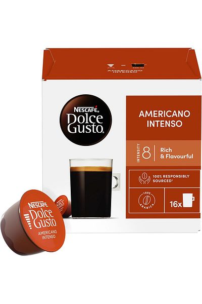 Nescafe NESCAFÉ Dolce Gusto Americano Intense (3 x 16) - 48 Cups, Capsules, 3 Boxes