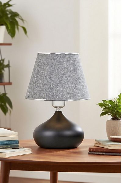 571 Store Elipse Table Lamp Shade Metal Body Fabric Head Lighting
