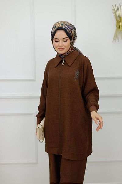 VALENS BOUTİQUE Women's Hijab Set 2 Piece Pants & Tunic Set