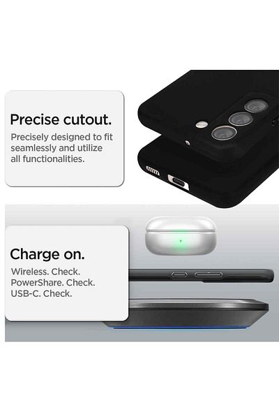 Gekko Mobile Silicon Case for Samsung S23 FE (Fan Edition), Matte, Ultrathin, camera cutouts, Black
