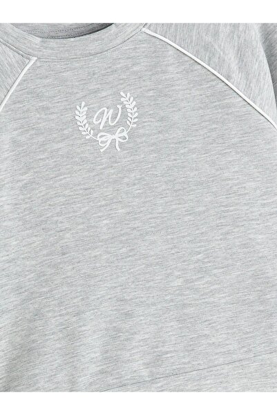 LC Waikiki Παιδικό φούτερ για κορίτσια με στάμπα LCW Kids Crew Neck (W5)