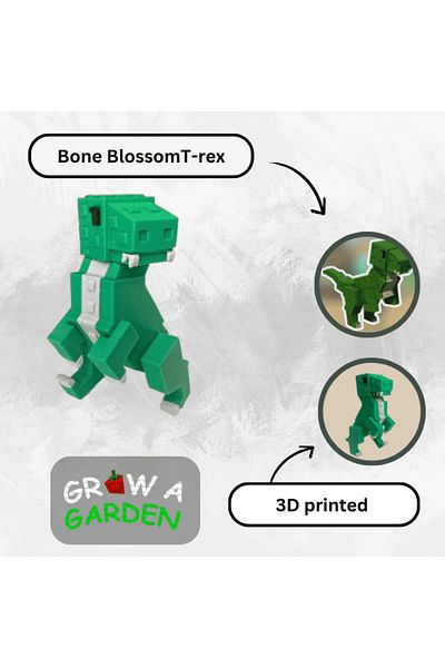 Lulu's Prints Articulated dinosaur pet Trex figure from Grow a Garden, Roblox, multicolor, plastic, 3D printed