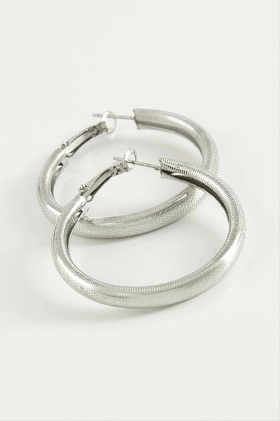 LiderGlobal Dotted Tube Hoop Earrings 3.5 cm