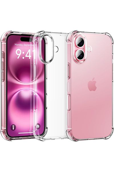 Rivor حافظة متوافقة مع هاتف Apple iPhone 16 مع حماية للكاميرا ومضادة للصدمات وغطاء من السيليكون الشفاف الناعم المرن