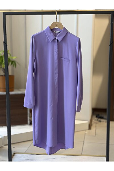 esila store Esilastore تونيك بتفاصيل زر مخفي أرجواني