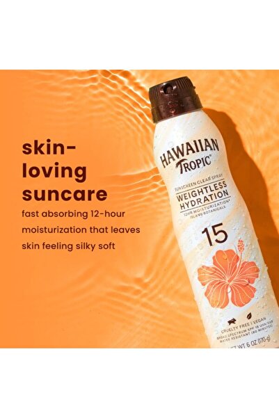 Hawaian Tropic بخاخ هاوايان تروبيك سيلك هايدريشن خفيف الوزن واقي من الشمس بعامل حماية من الشمس 15 شفاف 148 مل