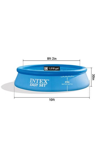 Intex حوض سباحة سهل التركيب قابل للنفخ فوق الأرض - دائري، 305×76 سم