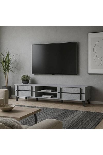 Al Saada Home Limited Quantity TV Unit - 180×40×45 cm - Grey