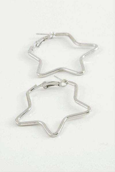LiderGlobal Star Hoop Earrings 4 cm