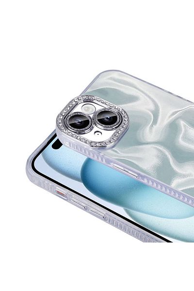 Rivor حافظة Apple iPhone 14 وiPhone 13، غطاء ممتاز مع حماية للكاميرا ووسادة هوائية وتصميم تفاصيل حجرية لامعة