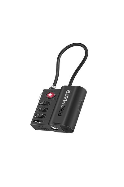 Promate TSA Luggage Lock with Smart Precision Tracking Tag, works with Find My App