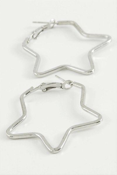 LiderGlobal Star Hoop Earrings 4.5 cm