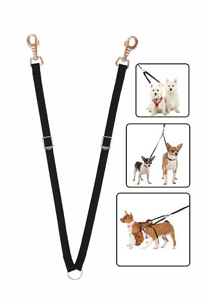 ZOBS Adjustable Double Dog Walking Leash Double Walking Strap