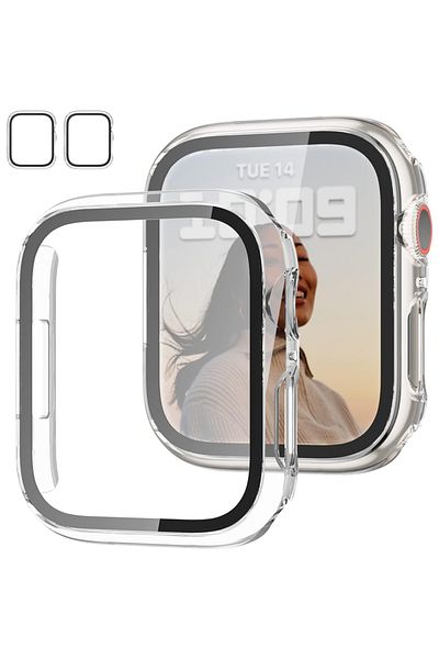 Sneezy Apple Watch 41mm 7-8-9 Se Series Compatible Starlight 360 Degree Protection and Tempered Glass Screen Protector