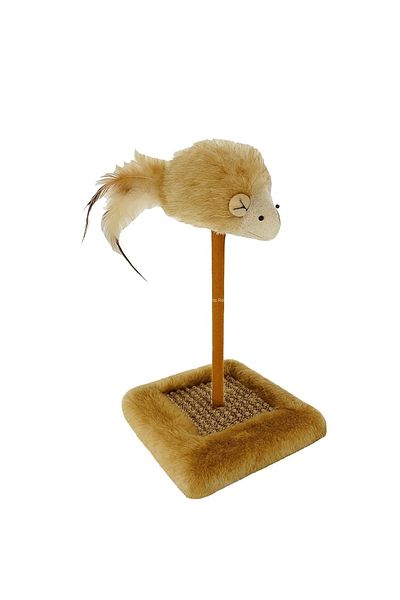 Busstier Hacıyatmaz Cat Scratching Board with Sound and Feather Mouse Head Toy with Sisal Floor