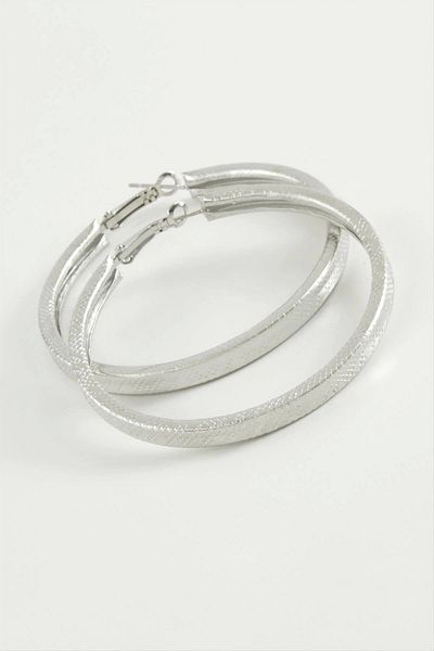 LiderGlobal Dotted Square Hoop Earrings 5.5 cm
