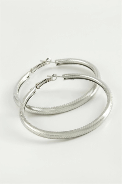 Eco Lounge Striped Pipe Hoop Earrings 5.5 cm