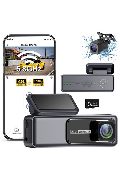 e-Wantay Camera Auto de Bord e-Wantay® DrivePro, Dual 4K UHD Fata / 1080P Spate, Night Vision, G-Senzor, WiFi
