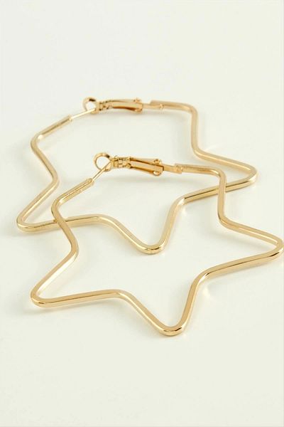 LiderGlobal Star Hoop Earrings 5.5 cm