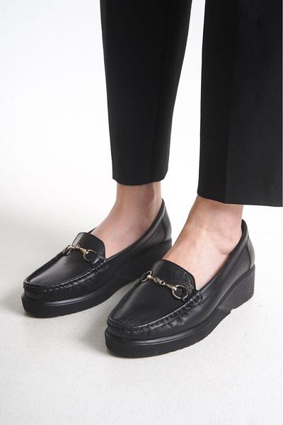 Çaçaroz Ayakkabı Large Size Genuine Leather Orthopedic Comfort Women's Shoes