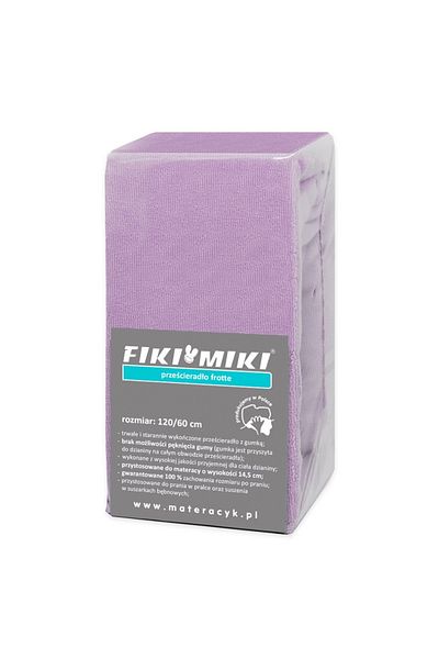 Fiki Miki Cearsaf Fiki Miki cu elastic frotir Bumbac mov 120/60 cm