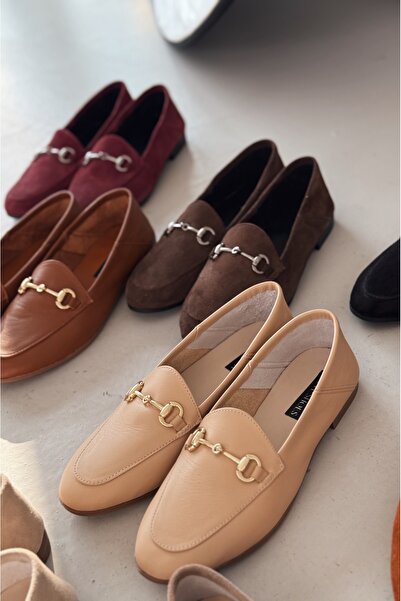 I Love Shoes Palvora Γνήσιο Δερμάτινο Κρέμα Γυναικείας Μοκασίνας με Λεπτομέρεια Πόρπης