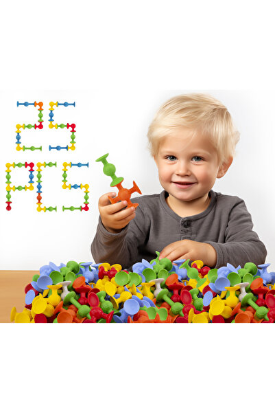 DUYUGEM Renkli Vakumlu 25 Parça Slikonlu Vantuzlu Yapışkanlı Molekül’ Duyusal Algısal Motor Dikkat Gelişim