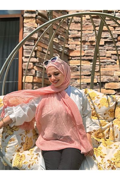 Modakaşmir Modal Kraş Shawl - Pink