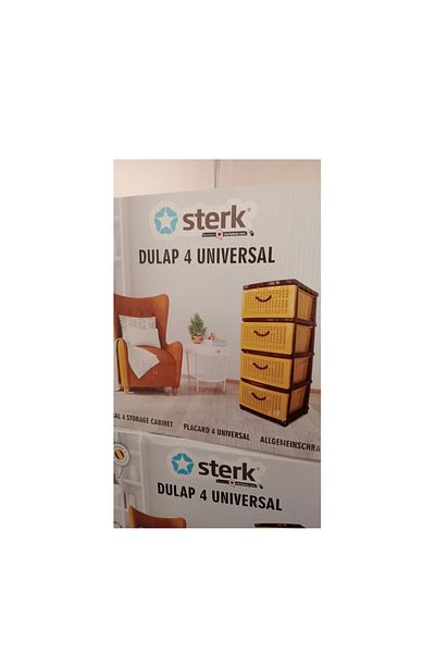 sterk Storage Cabinet, 4 Drawers,, Brown/Beige, 38 x 45 x 90cm
