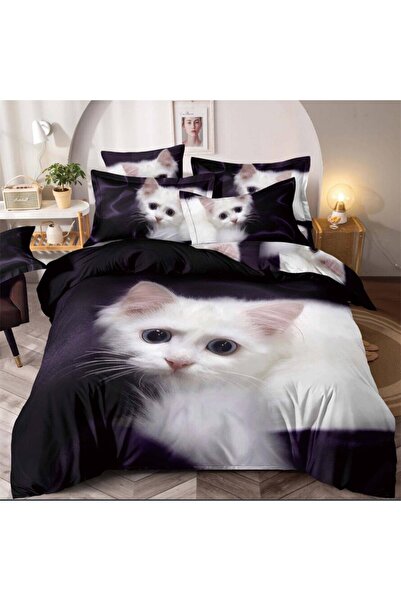 JOJO HOME Lenjerie de pat dublu, finet, 6 piese, J3DD-16, imprimeu, 235 x 240 cm