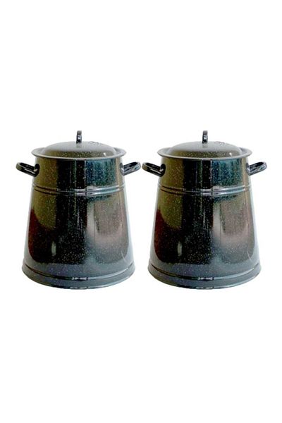 MetaloChimice Promo Pack: 2 x Enamel Pot, 5L, Lard Container