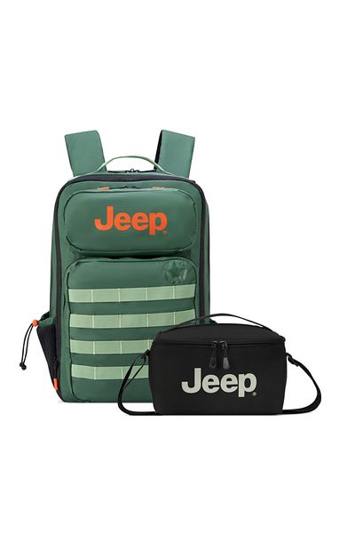Delsey JEEP TACTICAL 15.6 INCH BACKPACK GREEN + LUNCH BAG BLACK