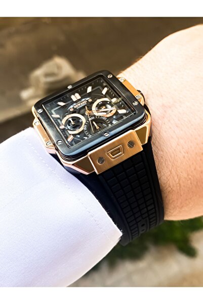 Reward Men's Wrist Watch 5Atm Water Resistant Black Color Square Model