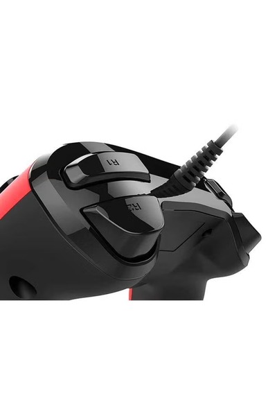 NASON وحدة تحكم سلكية مدمجة لجهاز بلاي ستيشن 4 باللون الأحمر