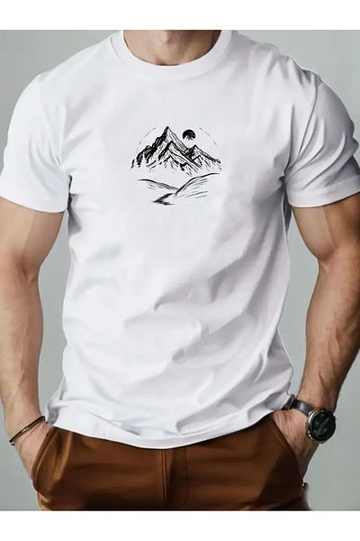 bellanova Men's Summer Casual Printed Cotton Knitted