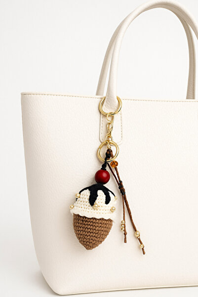 She Sells El Yapımı Çikolata Soslu Dondurma Çanta Charmı Anahtarlık